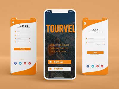 Travel app sign and login design design travel app ui