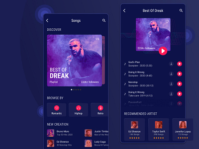 Music Playlist App app artist clean design design ios minimal mobile ui music music player playlist song product design ui ux