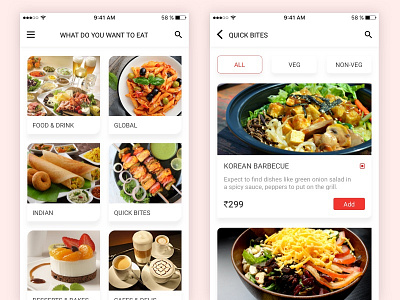 Food App app ecommerce food interaction interface ios iphone minimal motion ui ux