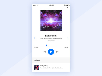 Music player app clean ios iphone minimal mobile player playlist radio ui ux