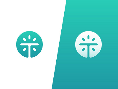 T clean gradient letter light logo mark medical modern plus simple t type