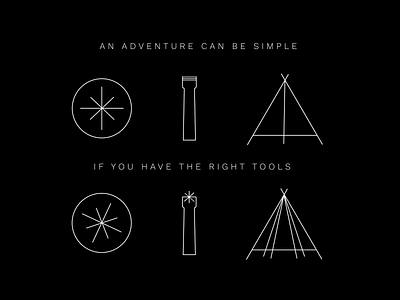 Icon set for a camping gear store branding camp copywrite design figma icon illustration