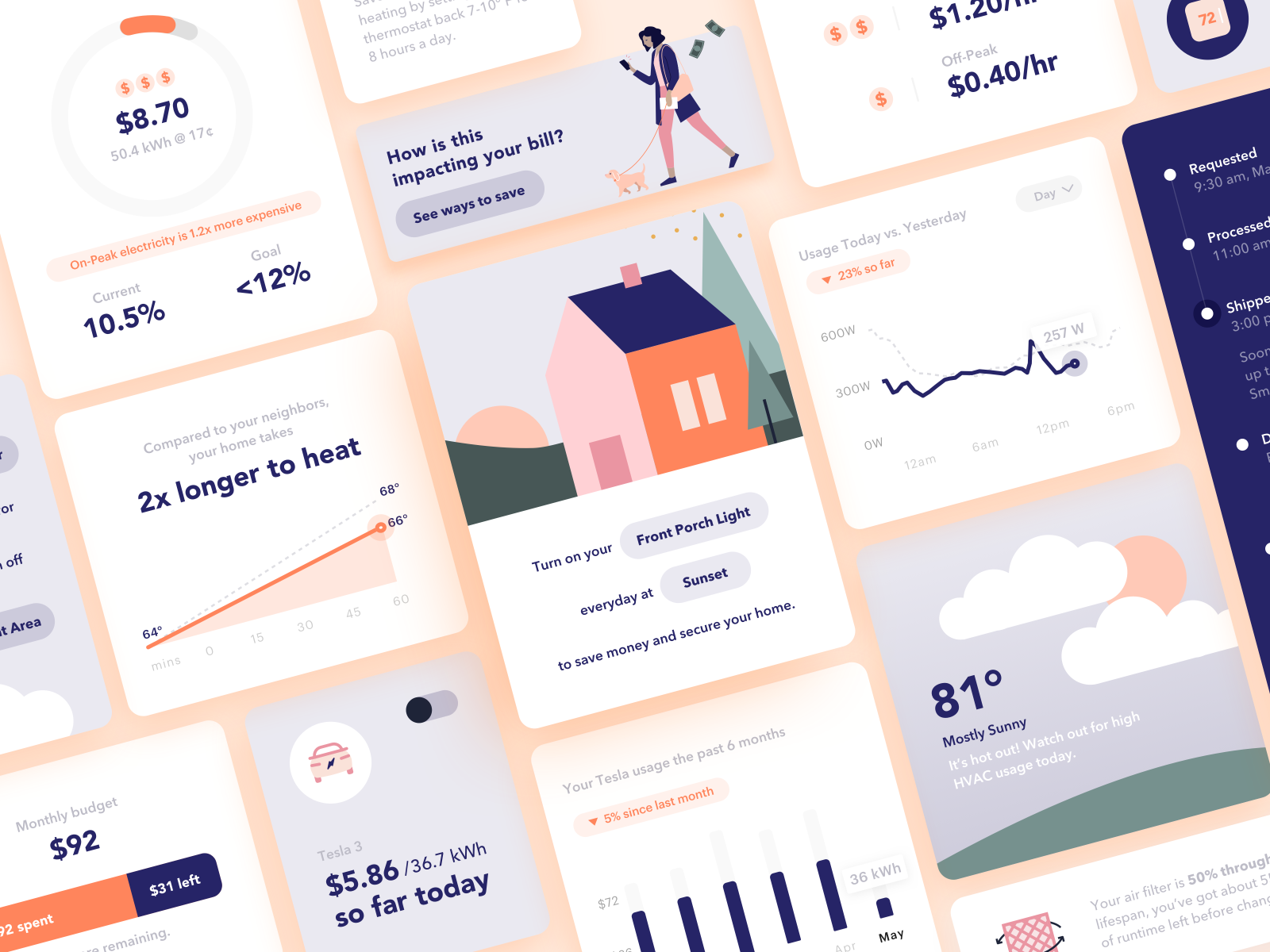Home Energy Advisor Cards by Daron Simon on Dribbble
