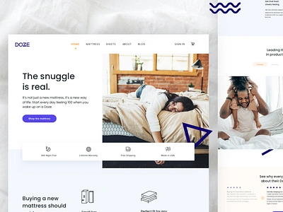 Doze Mattress Homepage bed bedding box cart ecommerce ecommerce business ecommerce design ecommerce shop illustration logo mattress packaging sheets shop shopping sleep sleeping store trial warranty