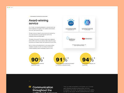 Website design: landing page snippet