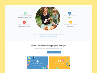 Website design: landing page snippet