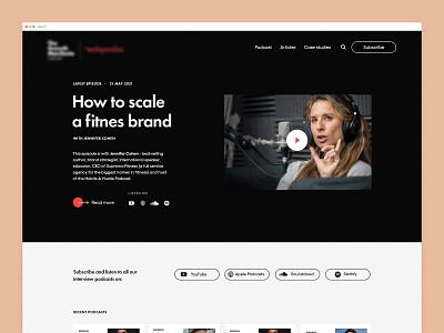 Website design: podcast homepage snippet