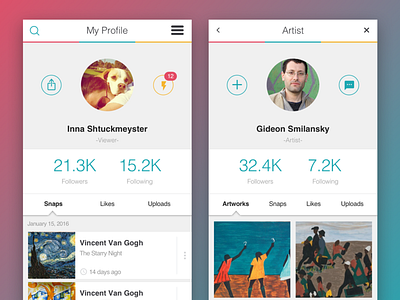 Artbit App Design app art design profile