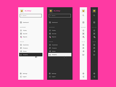 Sidebar design figma interface menu sidebar ui web
