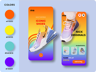 Nick shoes app app appdesign branding design ui ux