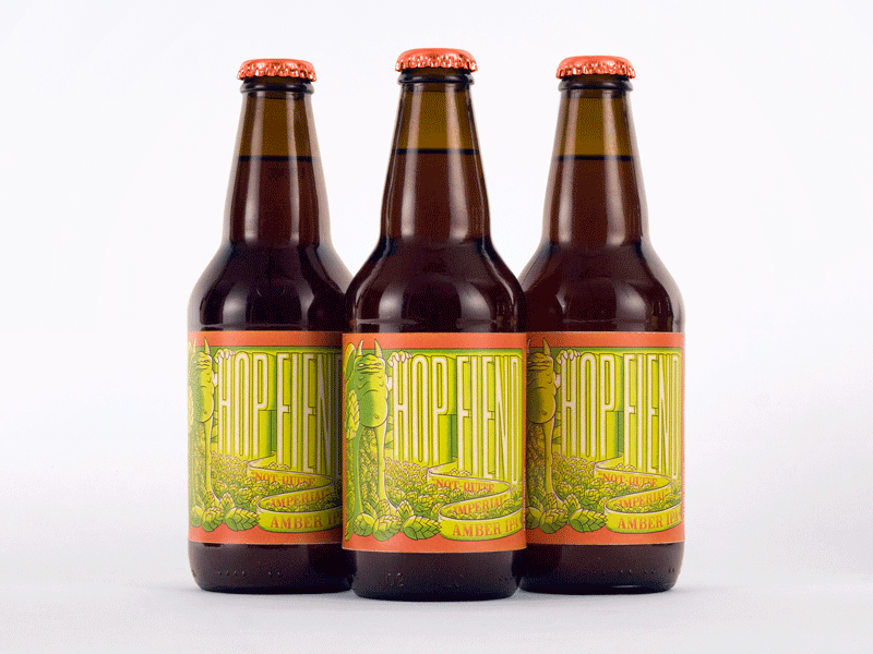 Hop Fiend beer homebrew hop fiend illustration label packaging