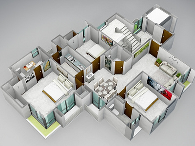 Axonometric Plan Render