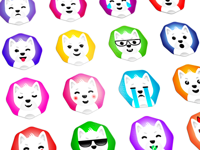Dog Sticker Set animal design dog geometric icon iphone playful sticker tech technology vibrant westie terrier