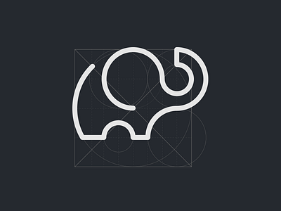Elephant abstract animal app branding crypto design elephant geometric grid icon icons industrial line logo mark minimal ratio tech technology vector