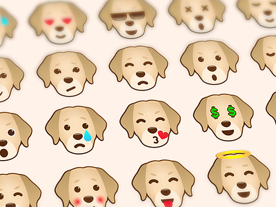 Golden Retriever animal design dog flat icon imessage iphone playful retriever stickerset tech technology vector