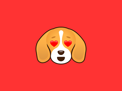 Beagle Love animal beagle design dog emoji emoticon geometric icon love radiate stickers tech technology
