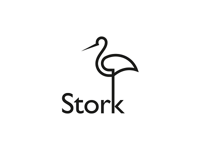 Monoline Stork abstract animal app branding crypto design geometric icon industrial line logo mark minimal monoline simple stork tech technology vector