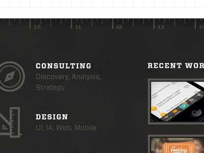 Recent Wor... blog grid icons personal responsive ruler work