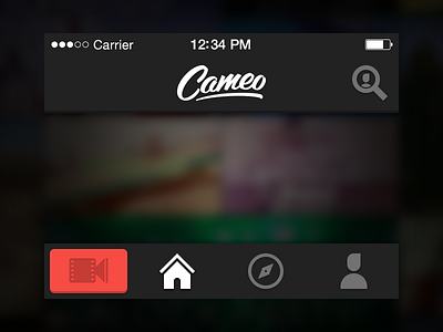 Navigation bar cameo footer header icon logo navigation tab video