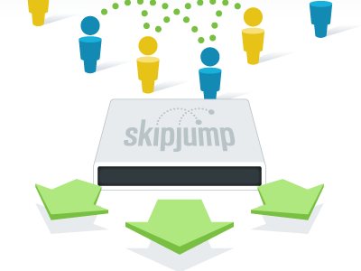 Skipjump Platform blue green illustration skipjump