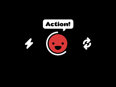 Action! bubble button camera flash record switch timer ui