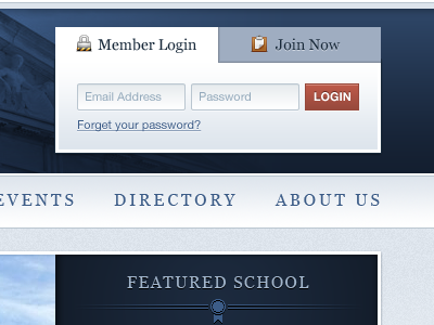 Member Login 3 blue form login red ui ux white