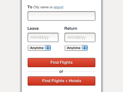 Find Flights travel ui