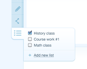 Lists blue icons ui ux