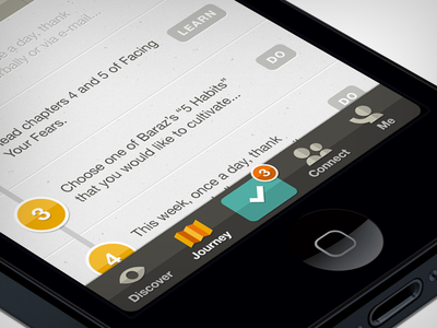 Journey check in connect discover do icons ios journey learn me steps tabs