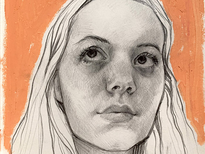 In orange portrait pencil