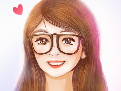 Self Portrait cute digitalpainting dreamy girl girl with spec glasses illustration koreanstyle selfportrait
