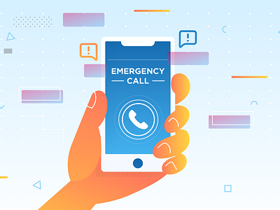 Emergency Call emergency illustration phone