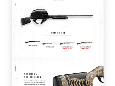 Super Black Eagle Microsite clean gun homepage hunting microsite outdoors textures website white