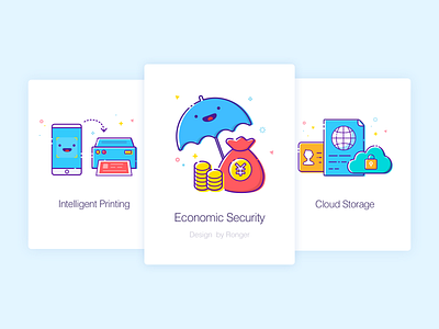 Intro Pages app cloud design economy guide pages icon intelligent introduction money print ui