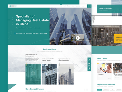 Homepage for Real Estate business businessweb card design green homepage ui uidesign web webdesign website
