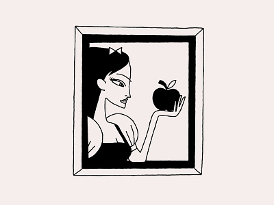 Snow White 100dayschallenge 100daysofillustration apple art blackandwhite concept design editorialdesign illustration mule snow white vector wall decor