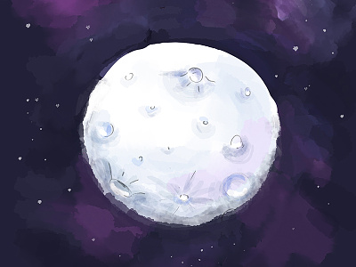 Watercolor Moon cartoon galaxy illustration moon object planet space watercolor
