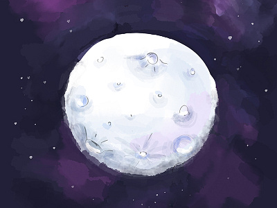 Watercolor Moon
