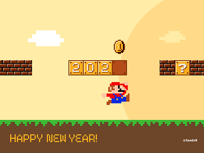 Happy New Year 2021 gaming happy new year illustration mario new year pixel