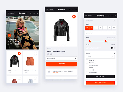 Factcool - eCommerce shop redesign
