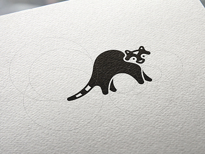 Raccoon circle furniture logo raccoon