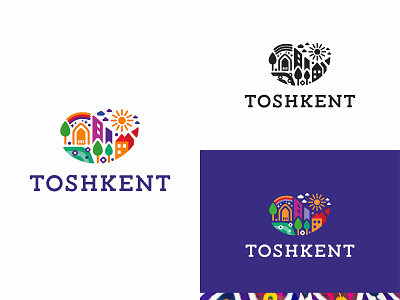 For the contest on the coat of arms of the city of Tashkent house logo sun tashkent tree vector