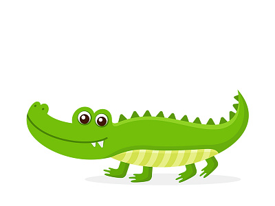 Сrocodile animal character circle crocodile vector