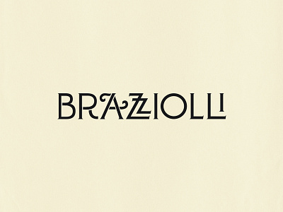 Brazziolli custom identity italian logo mark restaurant type typography