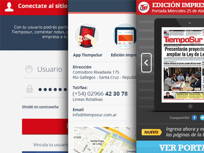 TiempoSur - Portal de Noticias flat news ui ux web