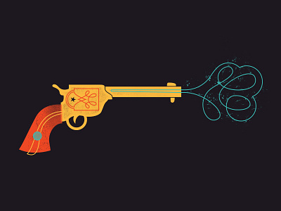 Shoot, bang! cowboy gun handgun revolver shoot smoke star western