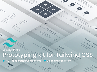 Prototyping kit Tailwind CSS design fitness landing page saas website