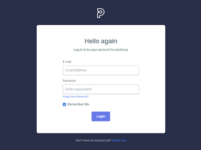 Login page