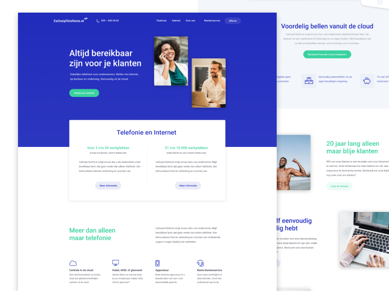 Callvoip - Concept homepage website voip