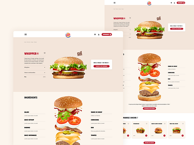 Product Page - Burger King burger delivery design ecoomerce food food and drink product page sketch ui uidesign webdesign website